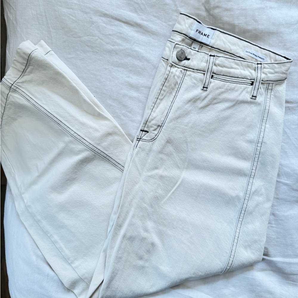 NWOT FRAME DENIM le pixie baggy palazzo jeans - Picture 3 of 5